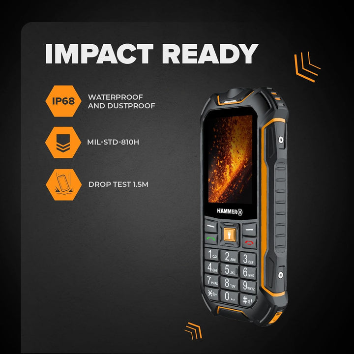 Hammer Boost 2 LTE IP68 2,4" Reinforced 3500 mAh LTE, Schwarz-Orange Orange 2,4, Orange 2,4