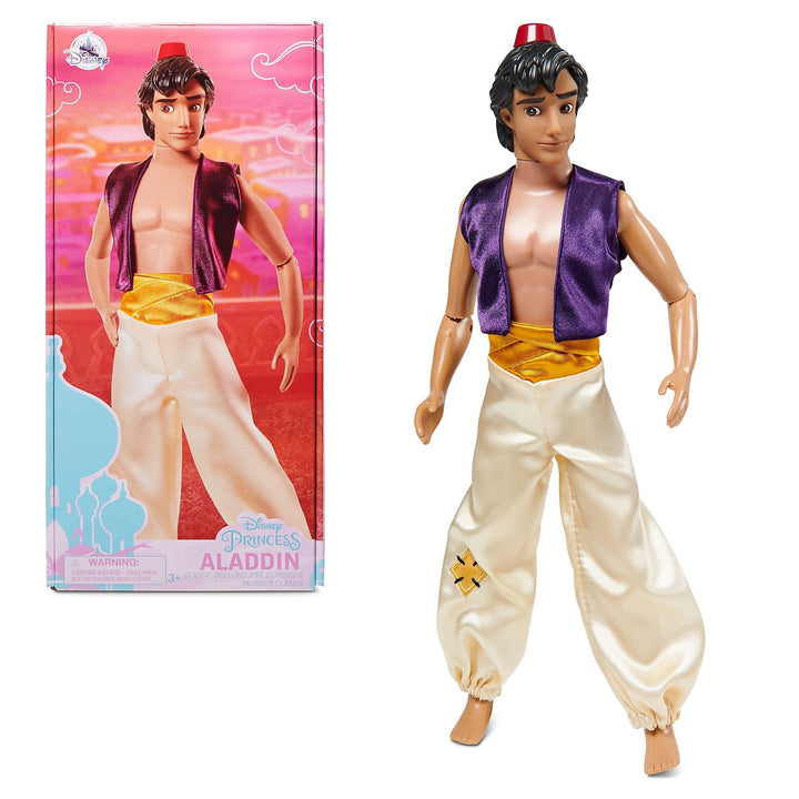 Disney Store Offizielle Aladdin-Puppe für Kinder, 32 cm, vollbewegliche Puppe mit geformtem Haar und