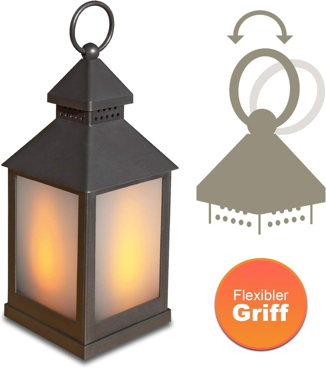 Eaxus® 4er Set LED Laterne für Draussen - Notfallleuchte Blackout. Windlicht mit Flammeneffekt Kerze