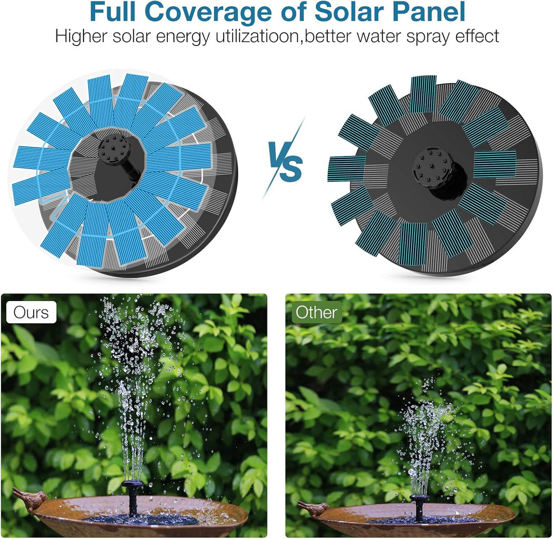 AISITIN 2PCS 3,5W Solarbrunnen für Draussen mit 4 Stützstangen und 10 Düsen | Solar Springbrunnen fü