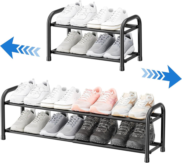 ENJOYBASICS Erweiterbares Schuhregal, 2-Etagen Verstellbarer Schuhorganizer für Kleiderschrank, Frei