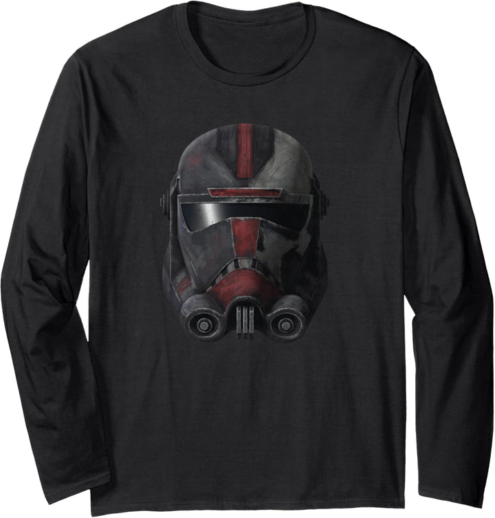 Star Was The Clone Wars The Bad Batch Hunter Helmet Langarmshirt