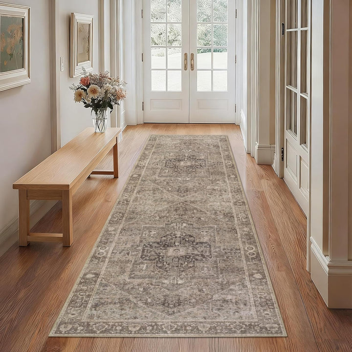 Homcomodar Teppich Läufer Flur 80x200cm Vintage Läufer Küchenteppich Waschbar Teppich Flur rutschfes