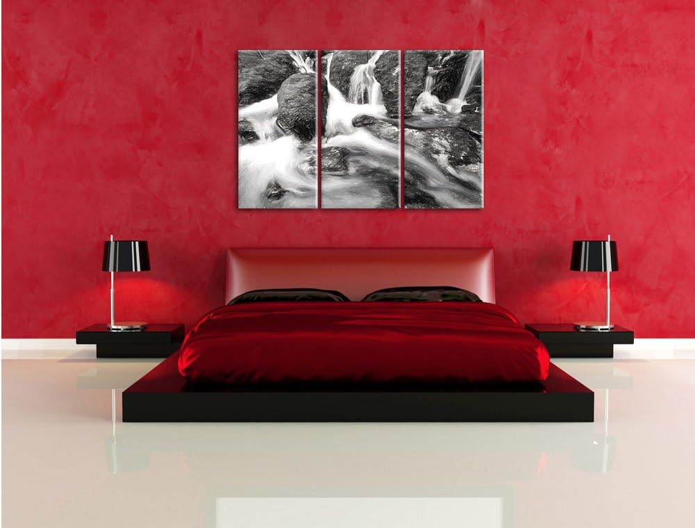 Pixxprint Gertelbach im Schwarzwald Kunst als Leinwandbild 3 teilig/Grösse: 3 Teilig (120x80) / Wand