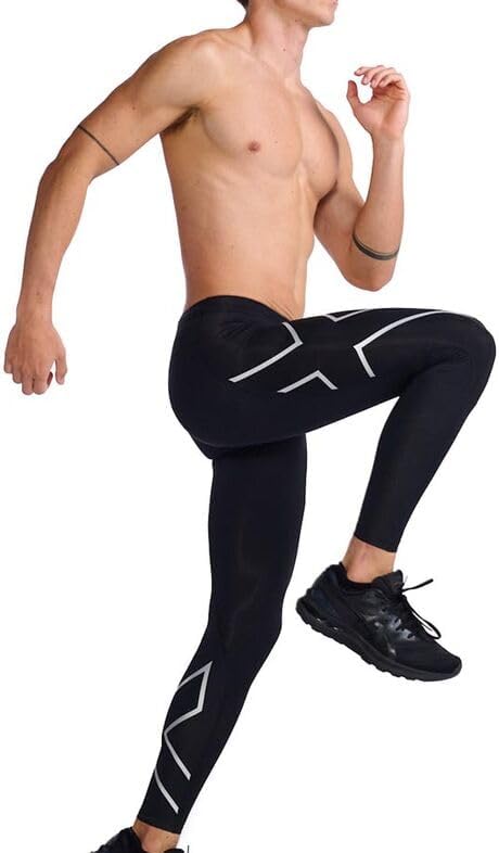 2XU Herren Core Kompressionsstrumpfhose S Schwarz/Silber, S Schwarz/Silber