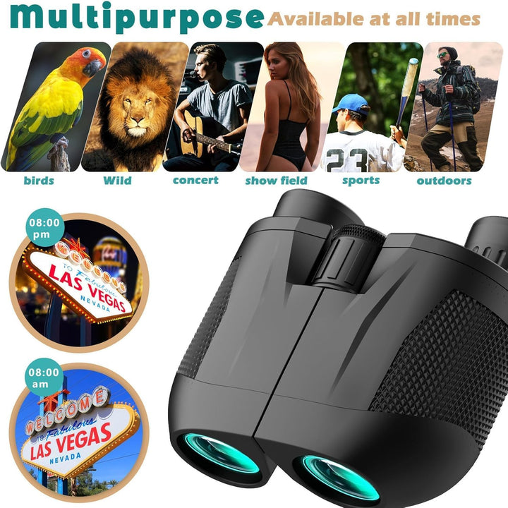 Fernglas 10X25, Ferngläser Klein, BAK4 Prism FMC Binoculars, Kompaktes Fernglas für Erwachsene und K