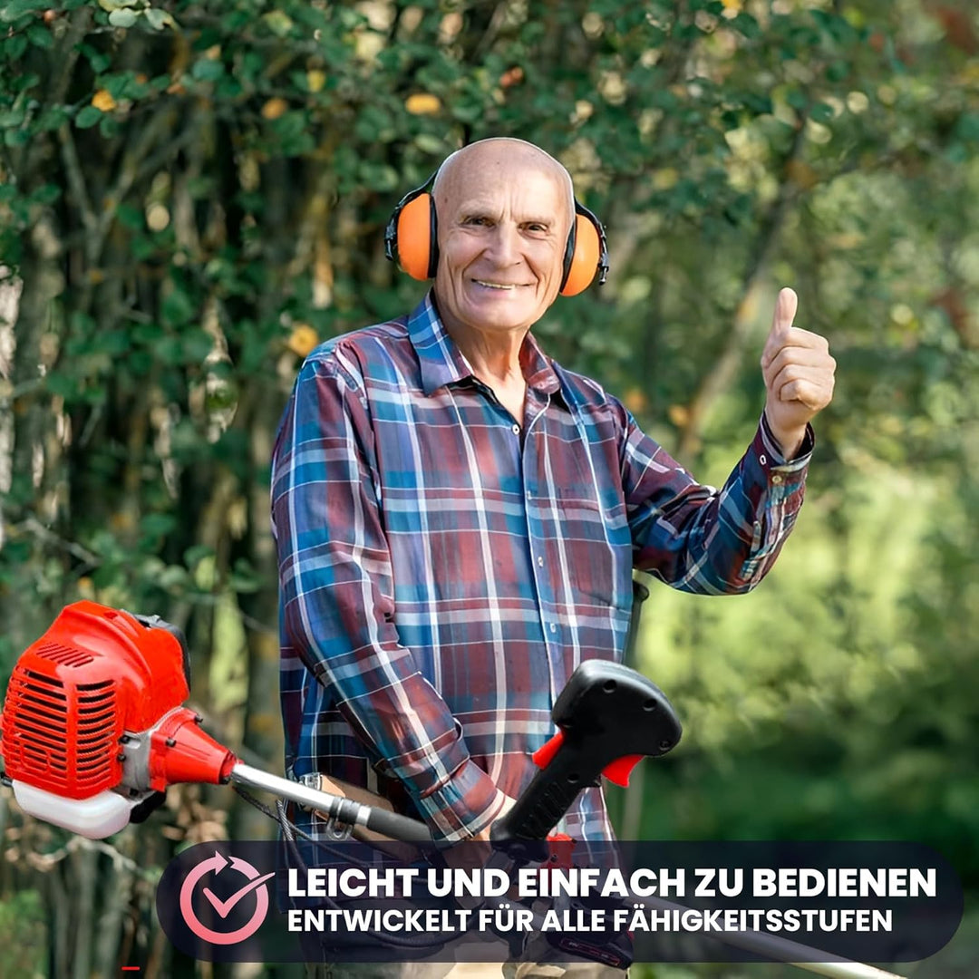 BU-KO 52cc Benzin-Rasentrimmer Garten Multitool - Elektrischer Druckknopf &amp; Zugschnurstart | 3-in-1