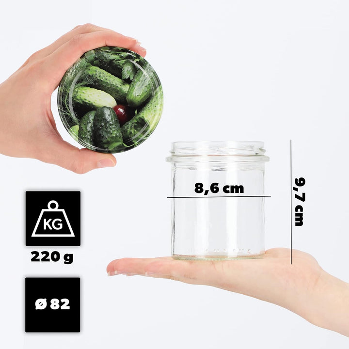 KADAX 10er Set Marmeladengläser 350ml TO82, Einmachgläser Vorratsgläser Mason Jar mit Schraubdeckel,
