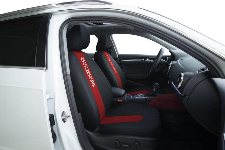 Sparco SPC1013 Set von Abdeckungen für Autositze, schwarz und rot, Modell CLASSIC, 9 Stück, Red