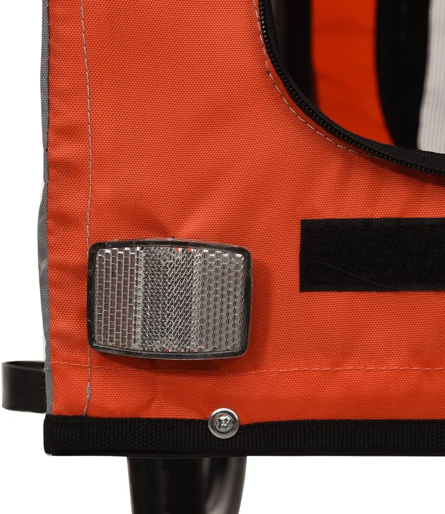 vidaXL Fahrradanhänger Hunde Hundeanhänger Hundetransporter Oxford-Gewebe Eisen Orange 122 x 52 x 53