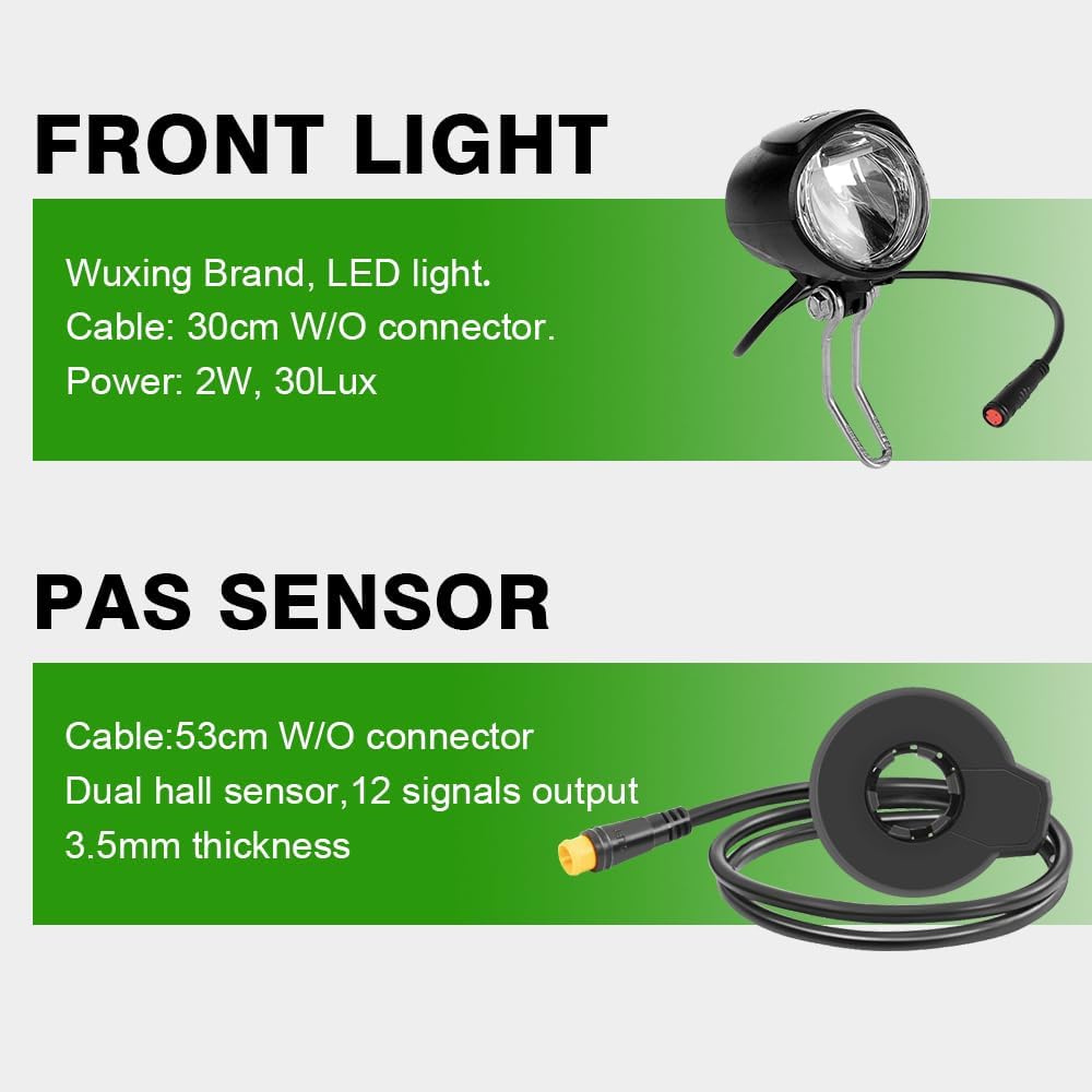 YOSE POWER Ebike Kit 36V250W 26''/28" Frontmotor E-Bike Hub Umbausatz Integrierte Controller mit Hai