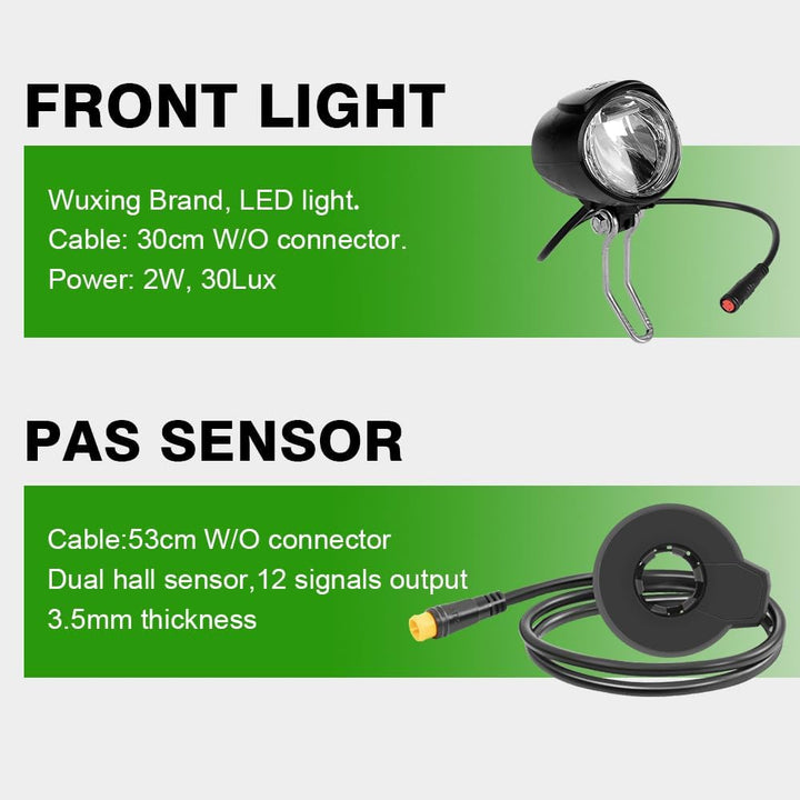 YOSE POWER Ebike Kit 36V250W 26''/28" Frontmotor E-Bike Hub Umbausatz Integrierte Controller mit Hai