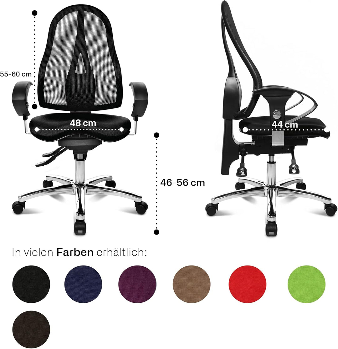 Topstar ST19UG20 Sitness 15, ergonomischer Bürostuhl, Schreibtischstuhl, inkl. höhenverstellbare Arm