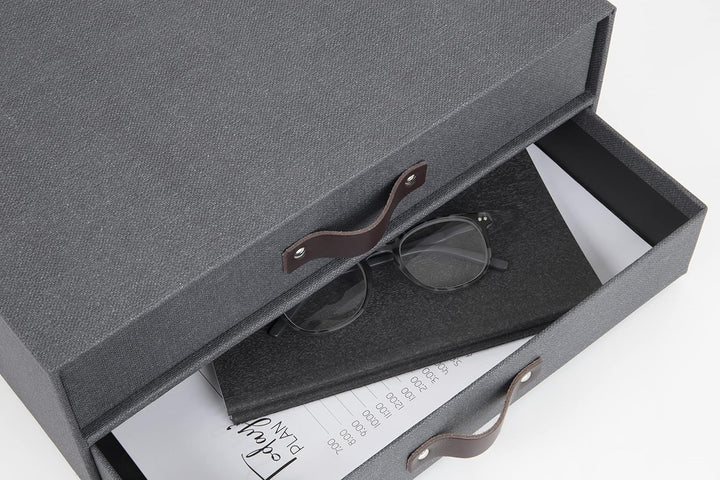 BIGSO BIRGER Schubladenbox – Aufbewahrungsbox mit 2 Schubladen – Schreibtisch Ablage für Dokumente &