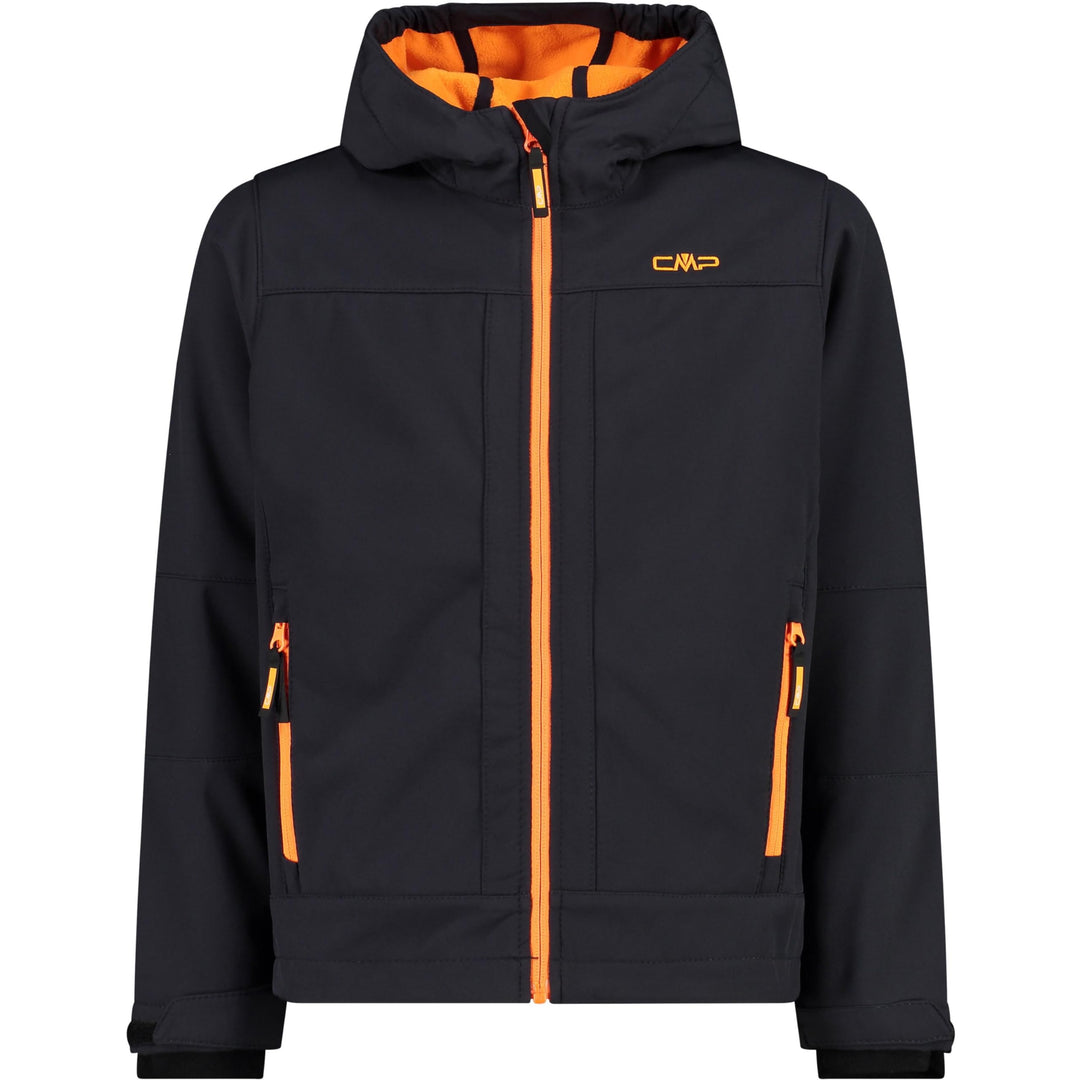 CMP Jungen Softshell' Kapuzen Jacke 104 Antracite-Flame, 104 Antracite-Flame