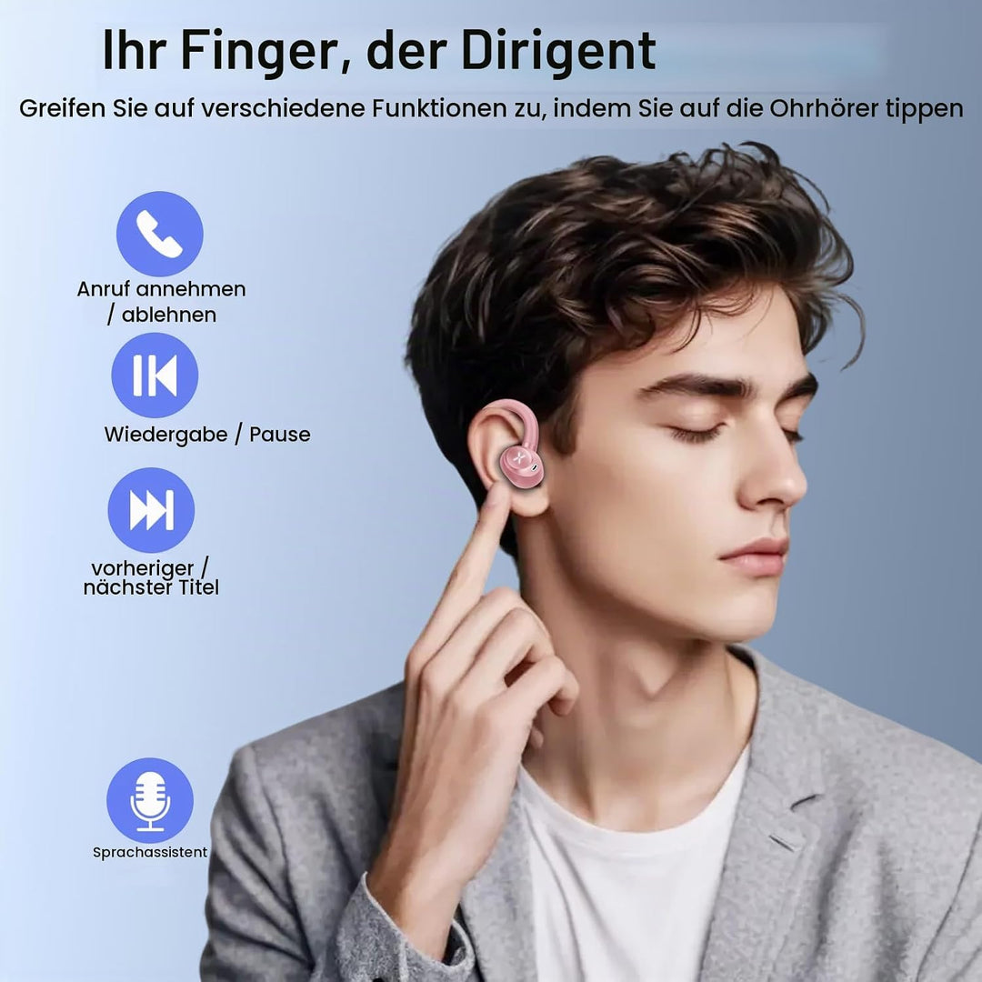 Bluetooth Kopfhörer Sport, 2026 In Ear Kopfhörer Bluetooth 5.4 mit 60h Spielzeit, IPX7 Wasserdichte