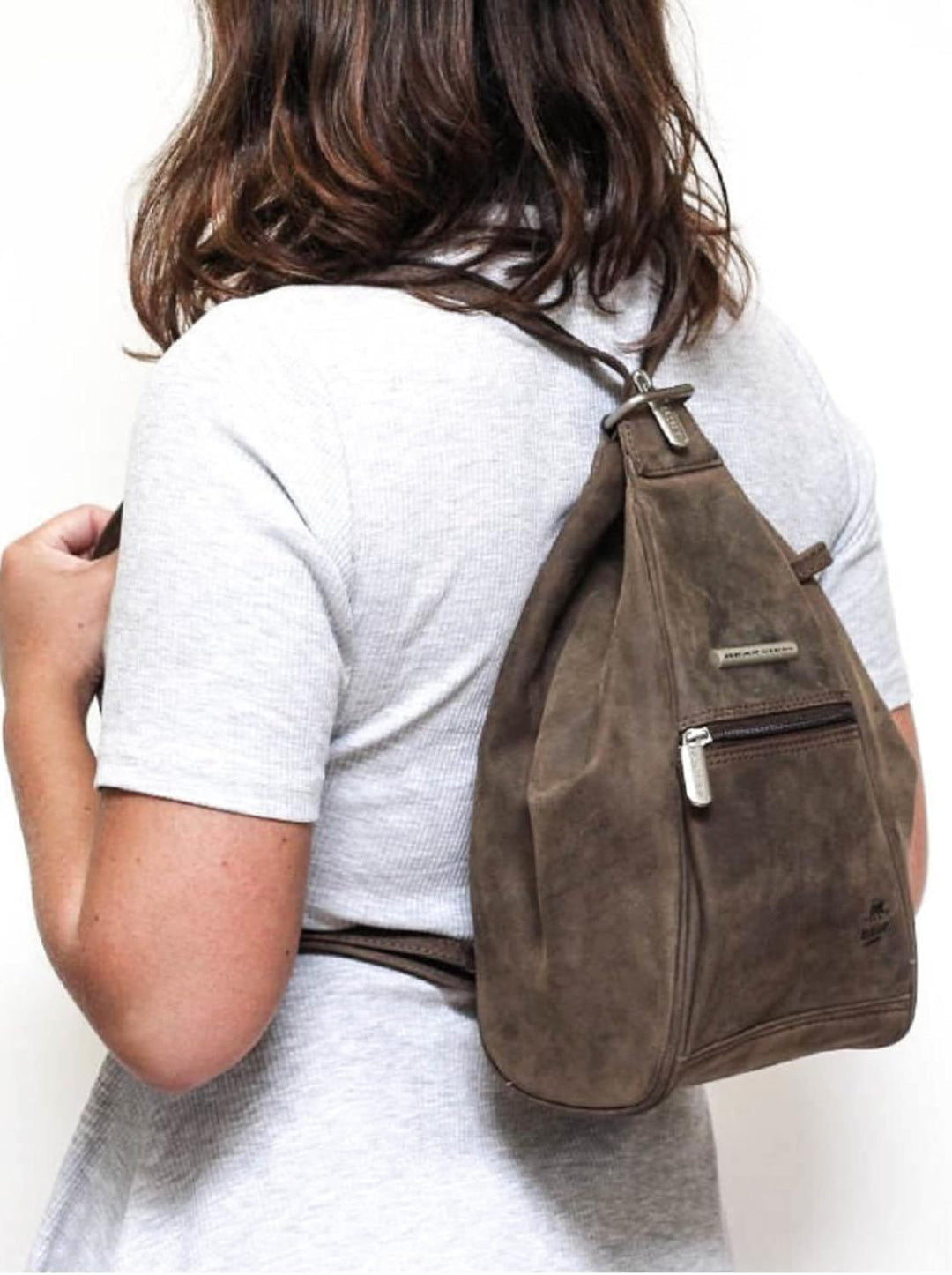 zarolo Bear Design -Brusttasche Sling Rucksack Schultertasche, LEDER Crossbody UNISEX Umhängetasche