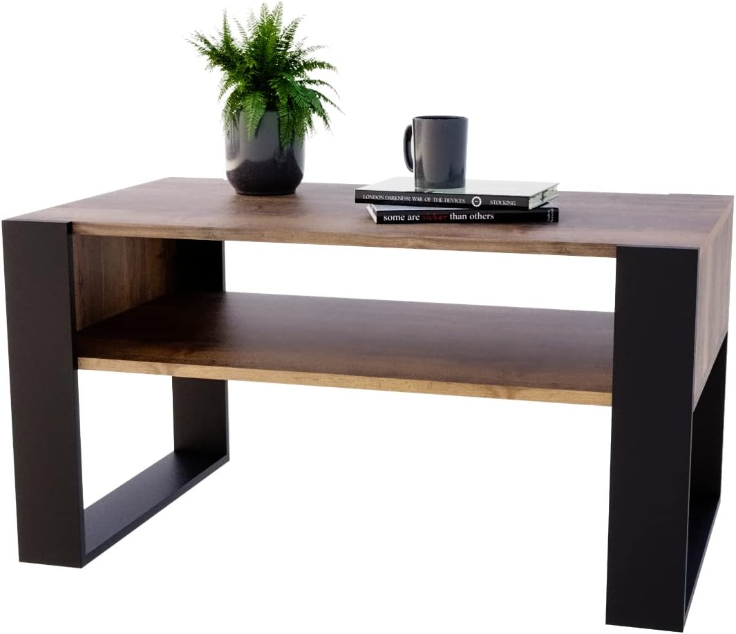 MRBLS Couchtisch – modernes rustikales Design – Wohnzimmer-Tisch Beistelltisch Kaffeetisch Sofatisch