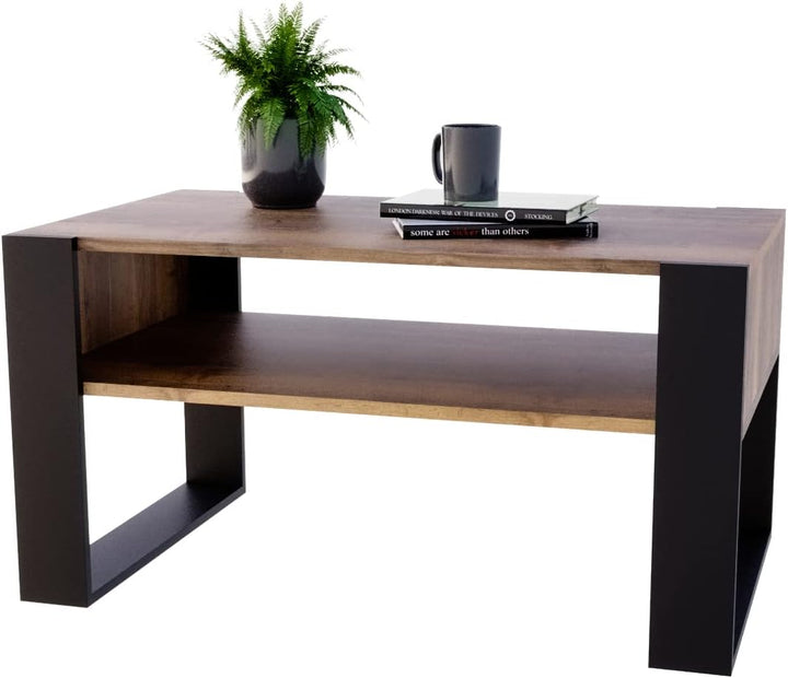MRBLS Couchtisch – modernes rustikales Design – Wohnzimmer-Tisch Beistelltisch Kaffeetisch Sofatisch