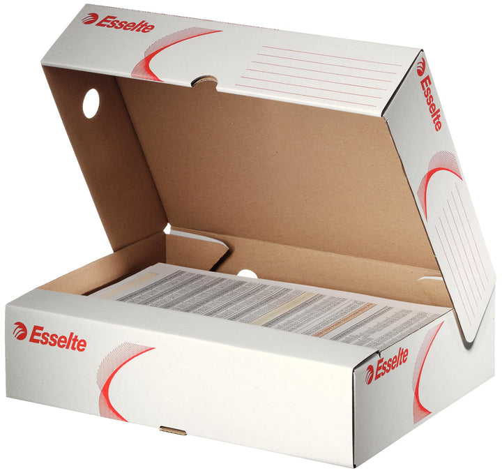 Esselte Standard Archiv-Schachtel, 80 mm Rückenbreite, Aktenkarton A4, Boxen Aufbewahrung mit Deckel