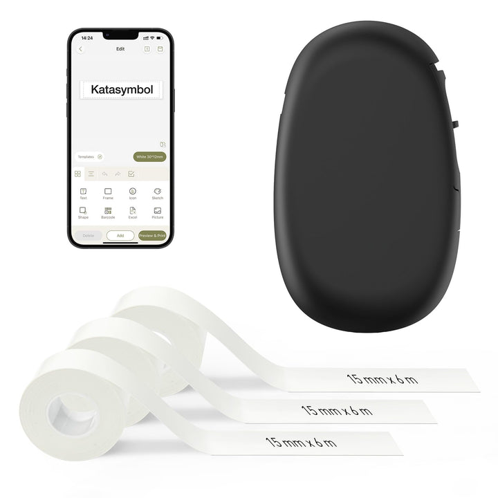 SUPVAN Beschriftungsgerät Selbstklebend, Tragbarer Mini Labeldrucker Etikettiergerät Selbstklebend m