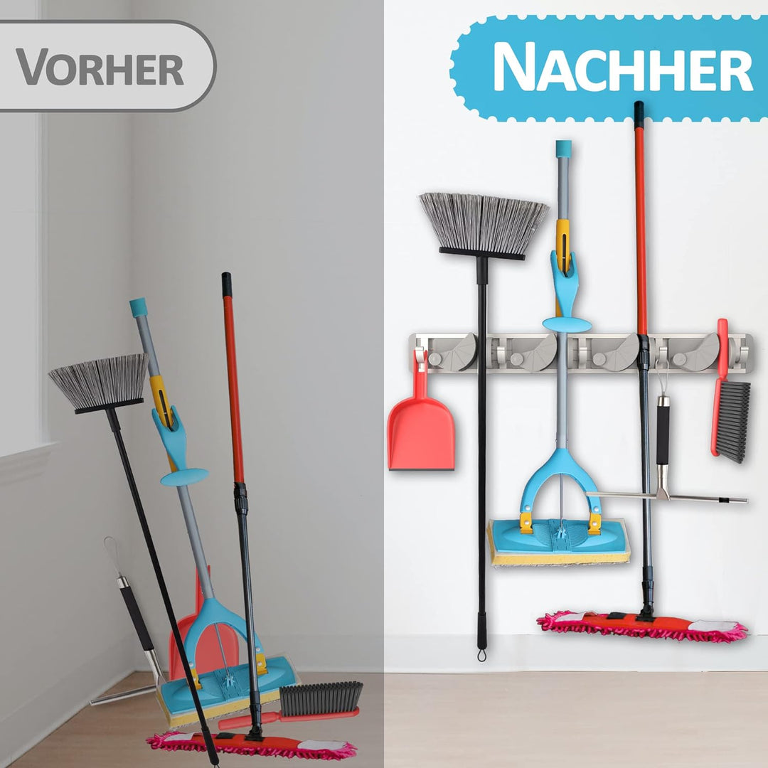 Platzsparender Gerätehalter [2er Set] - Aluminium-Profil mit 4 individuell positionierbaren Halterun