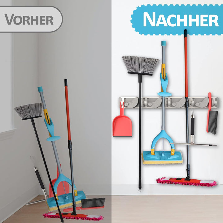 Platzsparender Gerätehalter [2er Set] - Aluminium-Profil mit 4 individuell positionierbaren Halterun