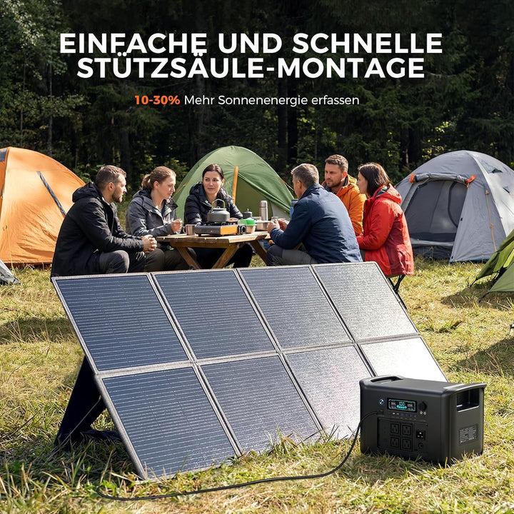 400W Faltbares Solarpanel Monokristallin mit Ständer, 23,5% Wirkungsgrad &amp; wasserdicht, Faltbares So