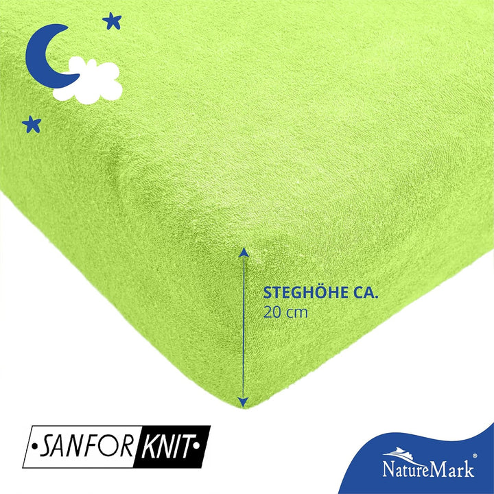 NatureMark 2er Pack Kinder Spannbettlaken – Superweiches Frottee, Hautfreundlich & Pflegeleicht – Pe
