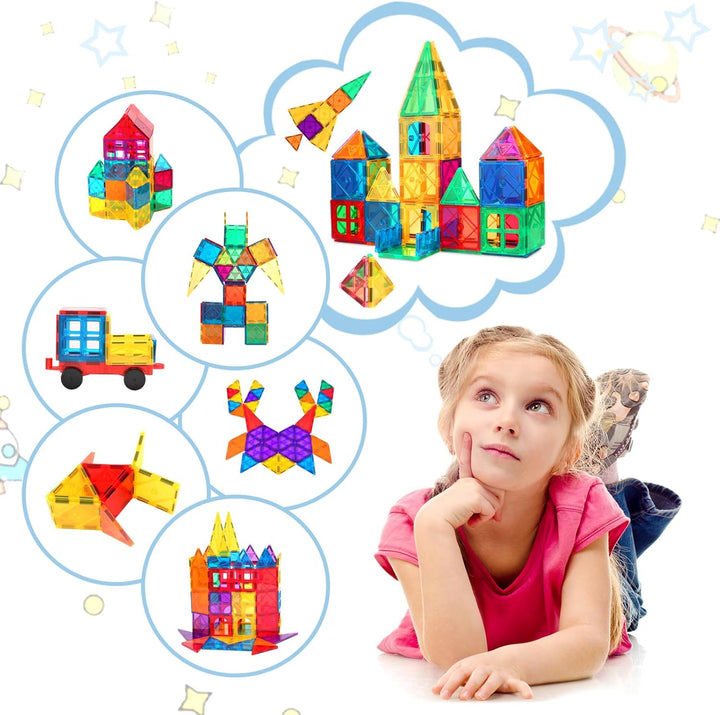 LeagoEra Magnetische Bausteine Kinder Magnetbausteine 50 Teile, Magnetische Bausteine für Kinder Mag