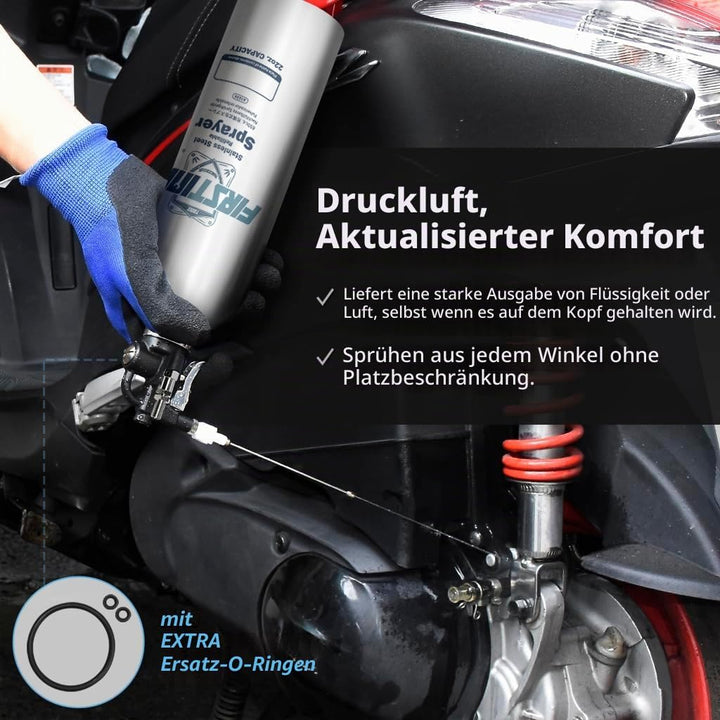 FIRSTINFO A1636 Patentierte Nachfüllbare Bremsenreiniger Sprühflasche, 650 ml Edelstahl Drucksprühge