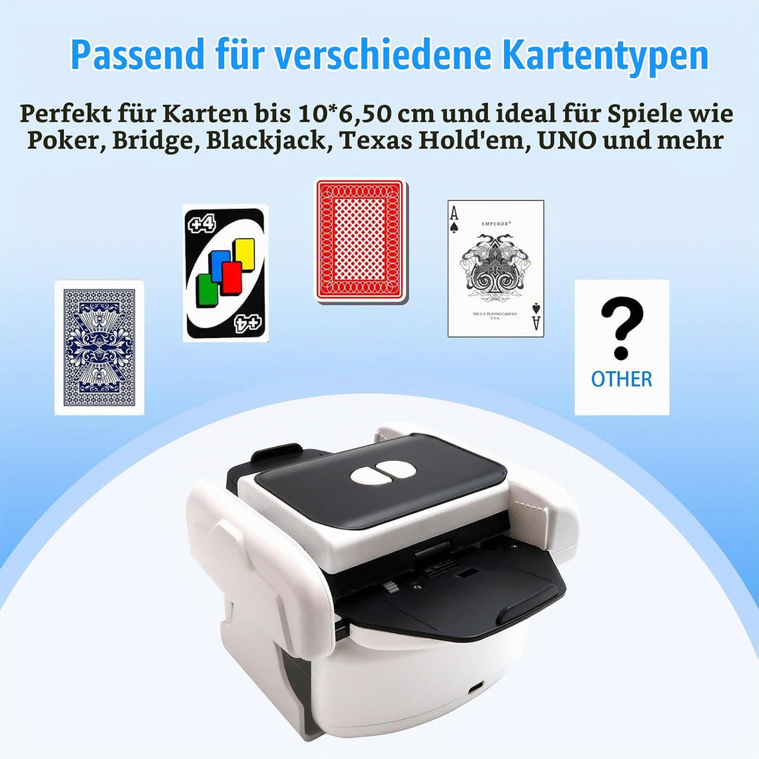 Kartenmischmaschine Elektrische, Automatische Kartenmischer, Mischmaschine für 1-2 Decks, Karten Mis