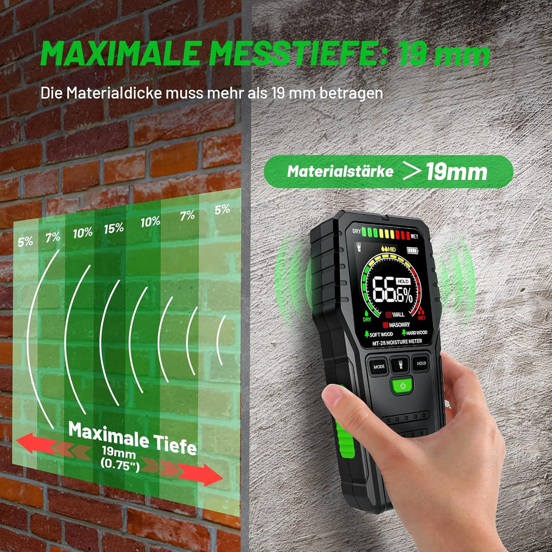 Feuchtigkeitsmessgerät für Wand & Holz – Zerstörungsfreies Feuchtemessgerät und Feuchtigkeitsmesser