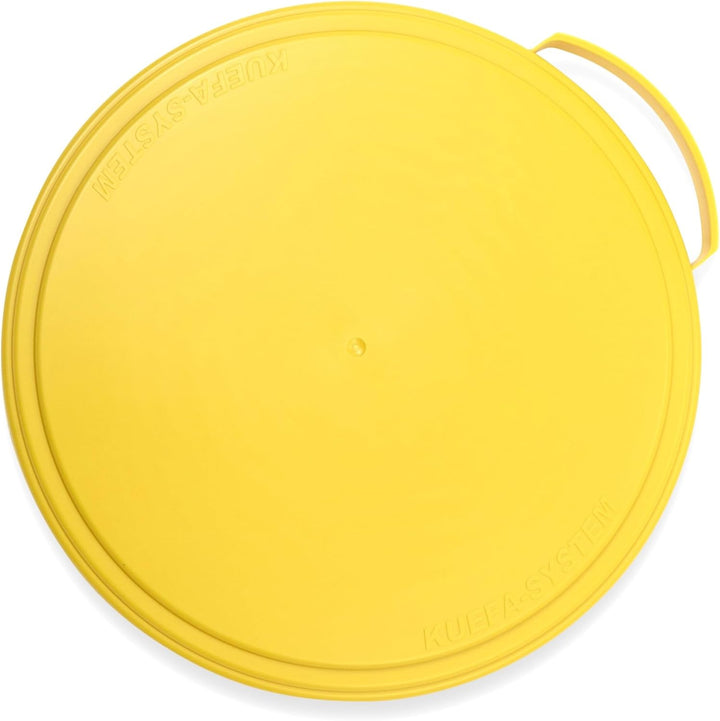 KUEFA 60L Müllsackständer mit flachem Deckel - Gelber Sack Mülleimer (Gelb), Gelb