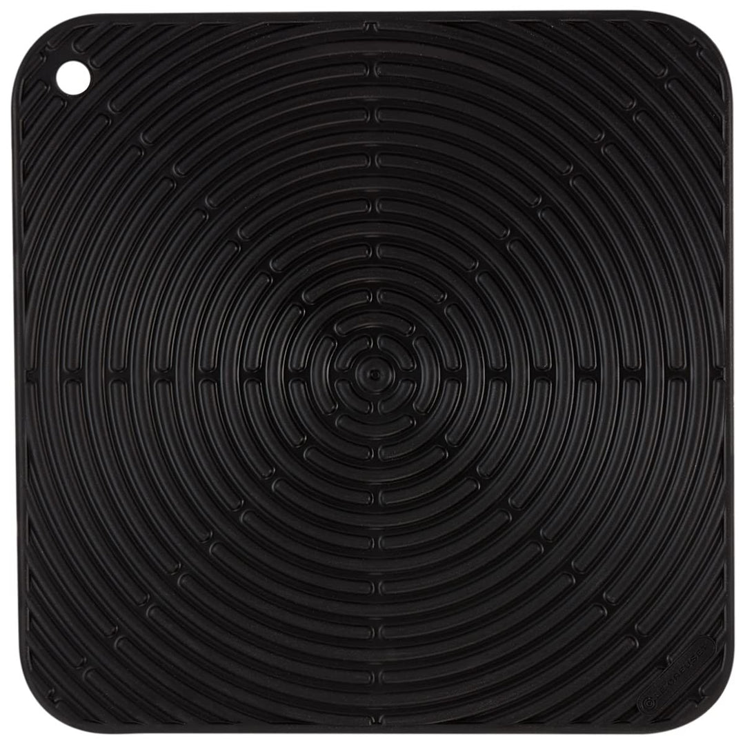 Le Creuset Quadratischer Topflappen aus Silikon, Ø 29 cm, Schwarz glänzend, 93005629140000, Schwarz