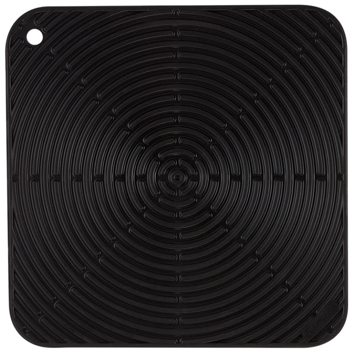 Le Creuset Quadratischer Topflappen aus Silikon, Ø 29 cm, Schwarz glänzend, 93005629140000, Schwarz
