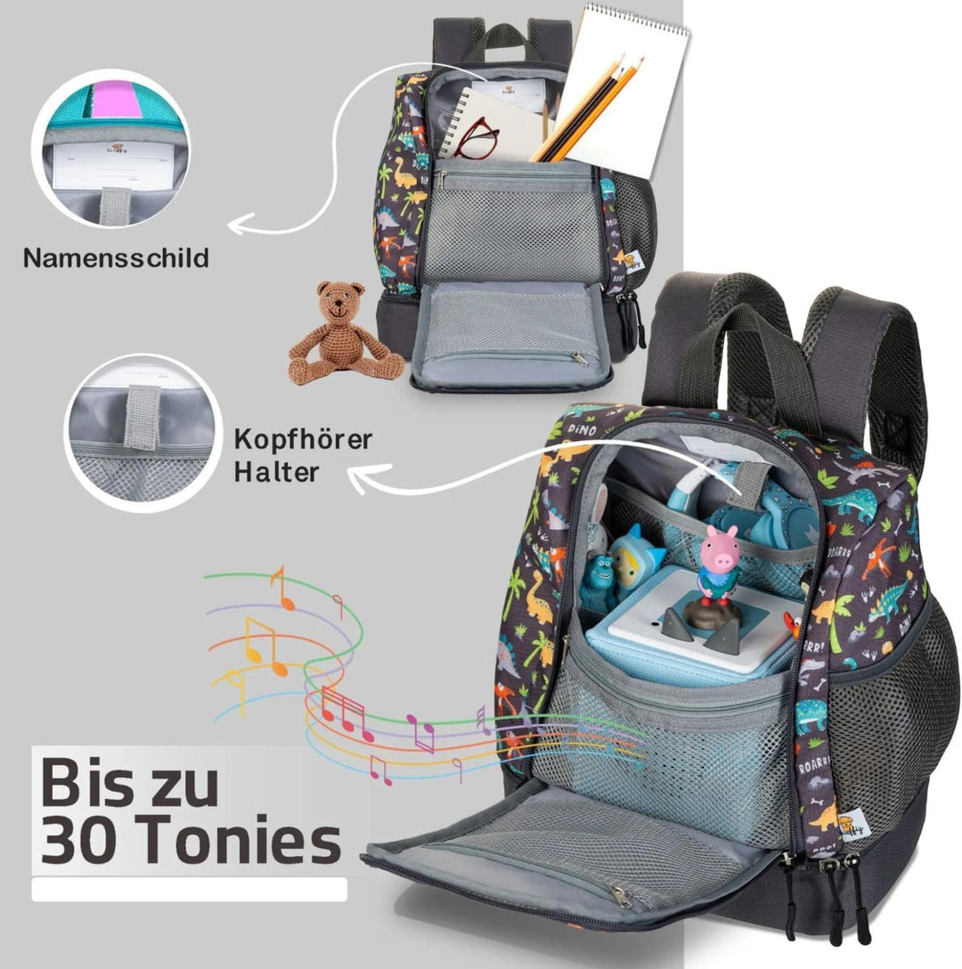 Knuffig Kindergartenrucksack ab 2 Jahre – Für Mädchen & Jungen – Mit isoliertem Fach für Brotdose –