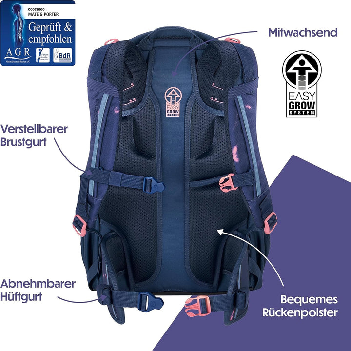 coocazoo Schulrucksack Mate, ergonomischer &amp; anpassbarer Tornister, höhen- &amp; grössenverstellbar, mit