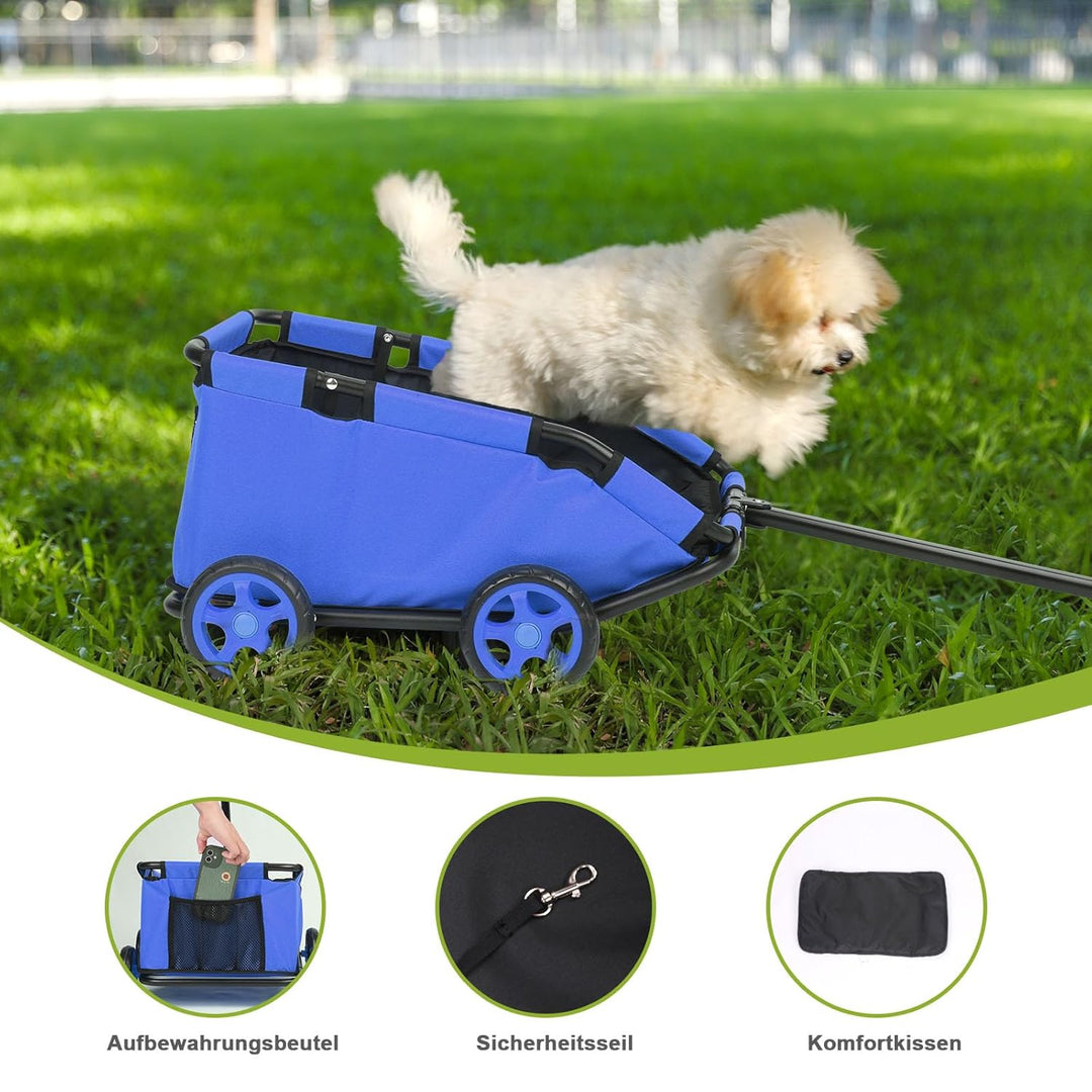 Mini-Hundewagen für Mini-Haustiere, faltbarer multifunktionaler Einkaufswagen mit ausziehbarem Ziehg
