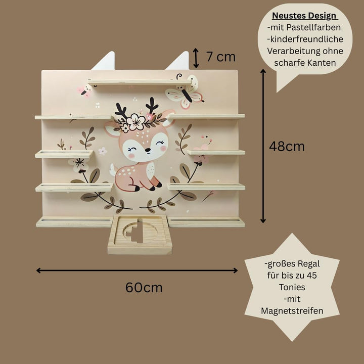 Kiddy's Welt - Hörfiguren Tonie Regal für Tonies-Wandregal kompatibel mit Toniebox- Kinderzimmer Reg
