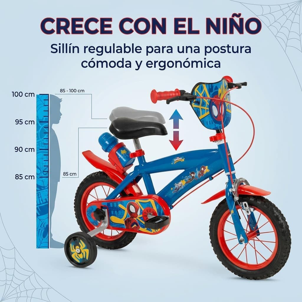 TOIMSA Jungen Fahrrad 30,5 cm (12 Zoll) Spiderman Huffy (3/5 Jahre), bunt, Klein