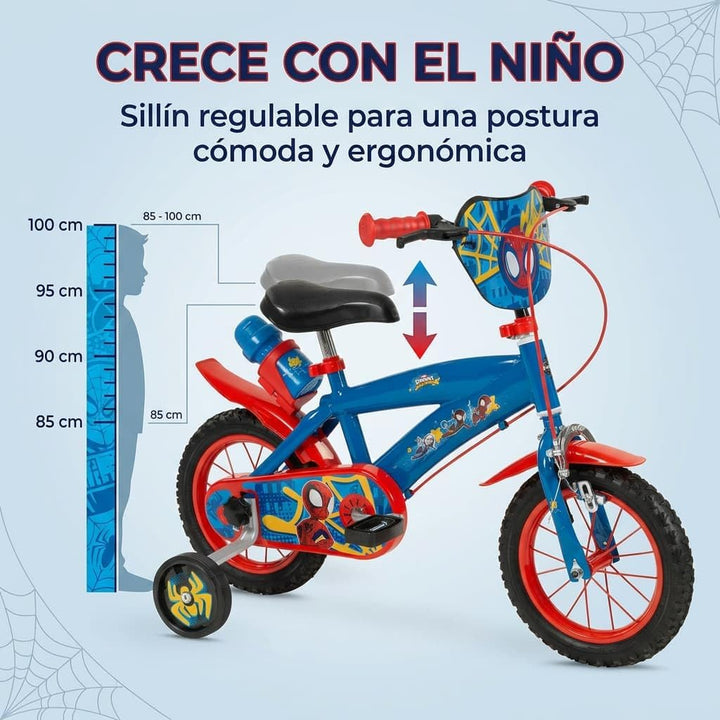 TOIMSA Jungen Fahrrad 30,5 cm (12 Zoll) Spiderman Huffy (3/5 Jahre), bunt, Klein