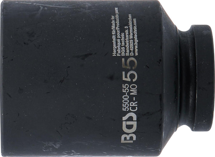 BGS 5500-55 | Kraft-Steckschlüssel-Einsatz Sechskant, tief | 25 mm (1") | SW 55 mm Schlüsselweite: 5
