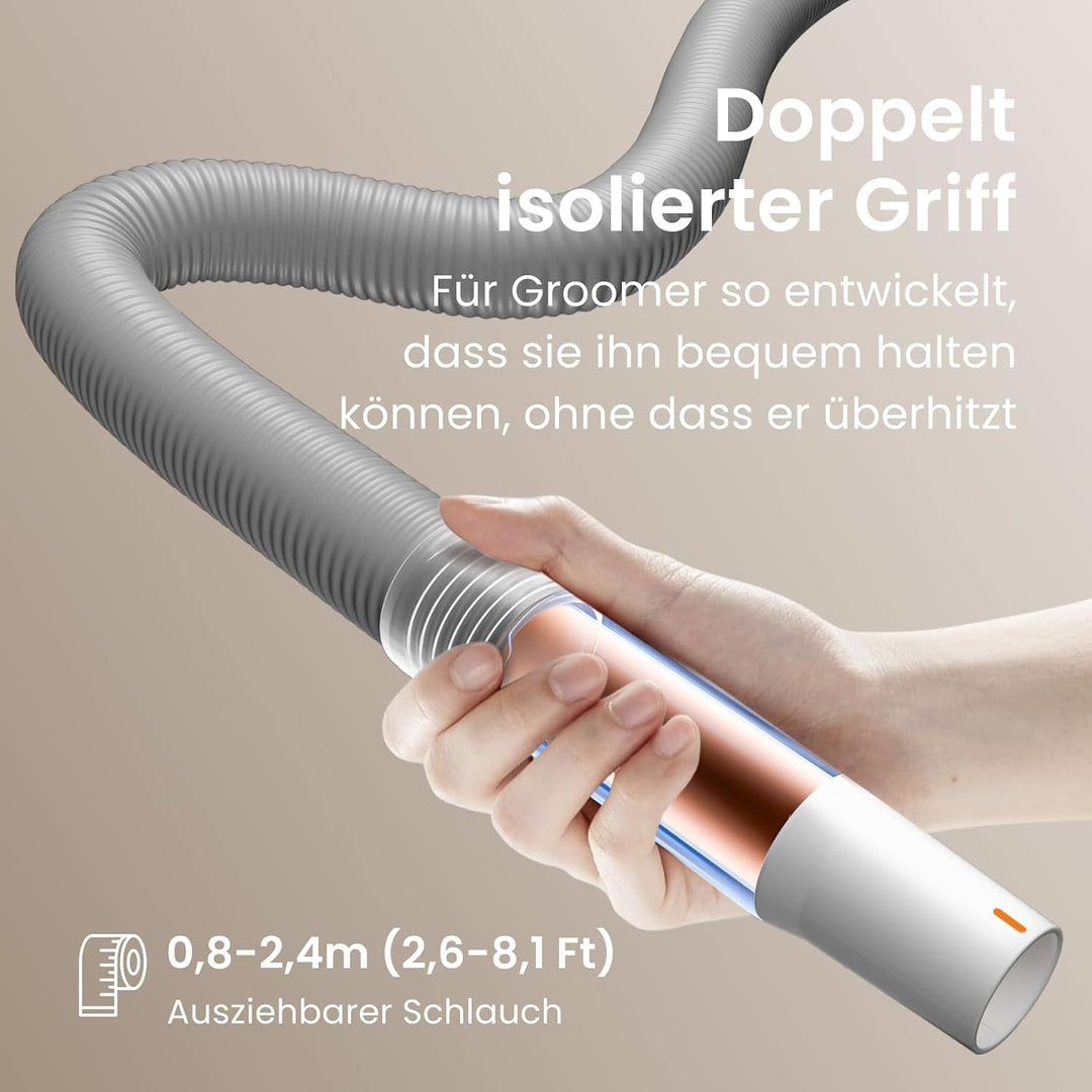 JirPet Hundefön mit Doppelmotor, 5,0 PS und 130 m/s Hochgeschwindigkeits-Hundetrockner für Hunde, Ha