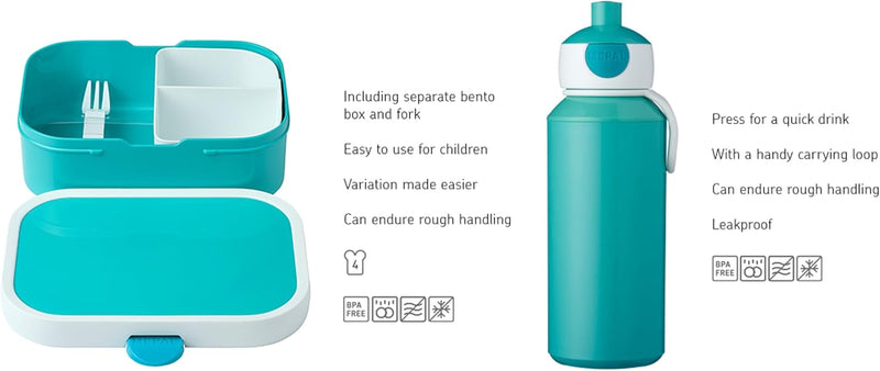 Mepal - Lunch-Set Campus Little Dutch - Set für Kinder mit Pop-up Trinkflasche & Lunchbox - Lunch-Se
