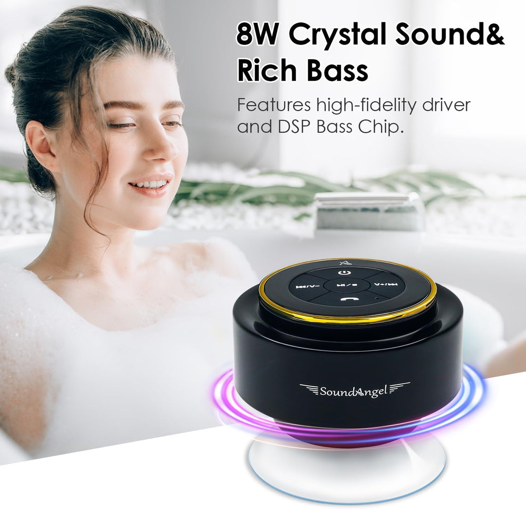Xleader, Verbesserter Dusch-Lautsprecher, zertifizierter IPX7 wasserdichter Bluetooth-Lautsprecher m