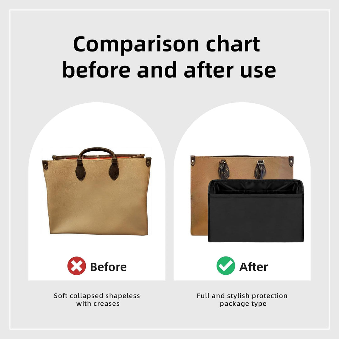 DGAZ Handtaschen Organizer Einsatz für OnTheGo PM/MM/GM Tasche, Seide Tasche in Tasche Organizer, Lu