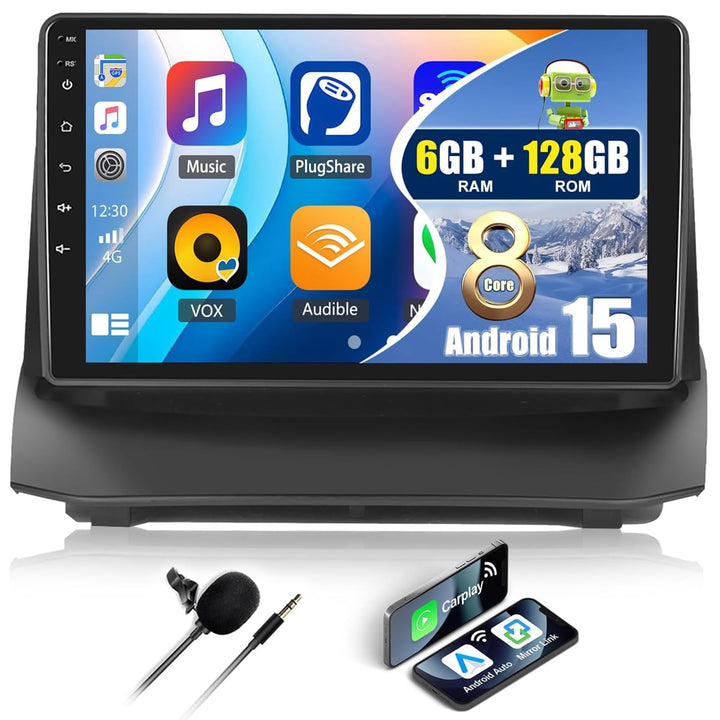 6G+128G CAMECHO Android 15 Autoradio für Ford Fiesta 2009-2014 mit Navi Carplay Android Auto,Octa Co