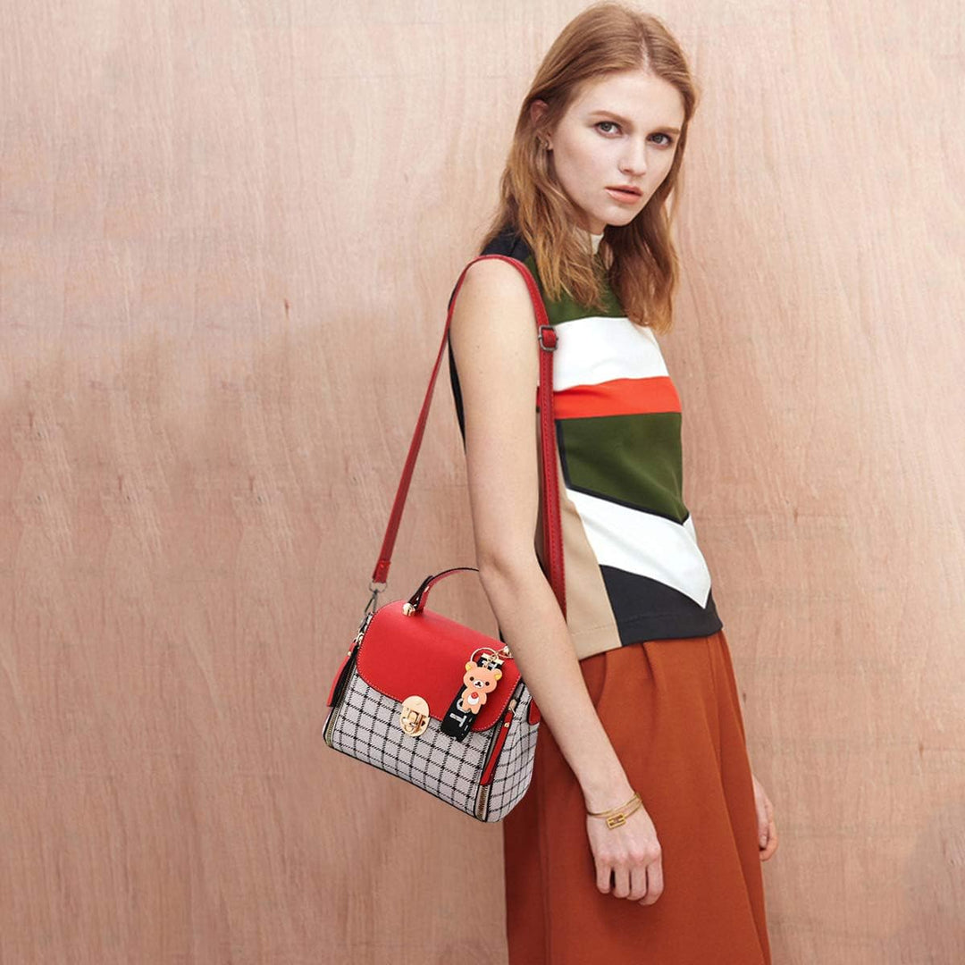 NICOLE&DORIS Handtaschen für Damen Niedliche Umhängetasche Mädchen Reissverschluss Handtasche PU Led