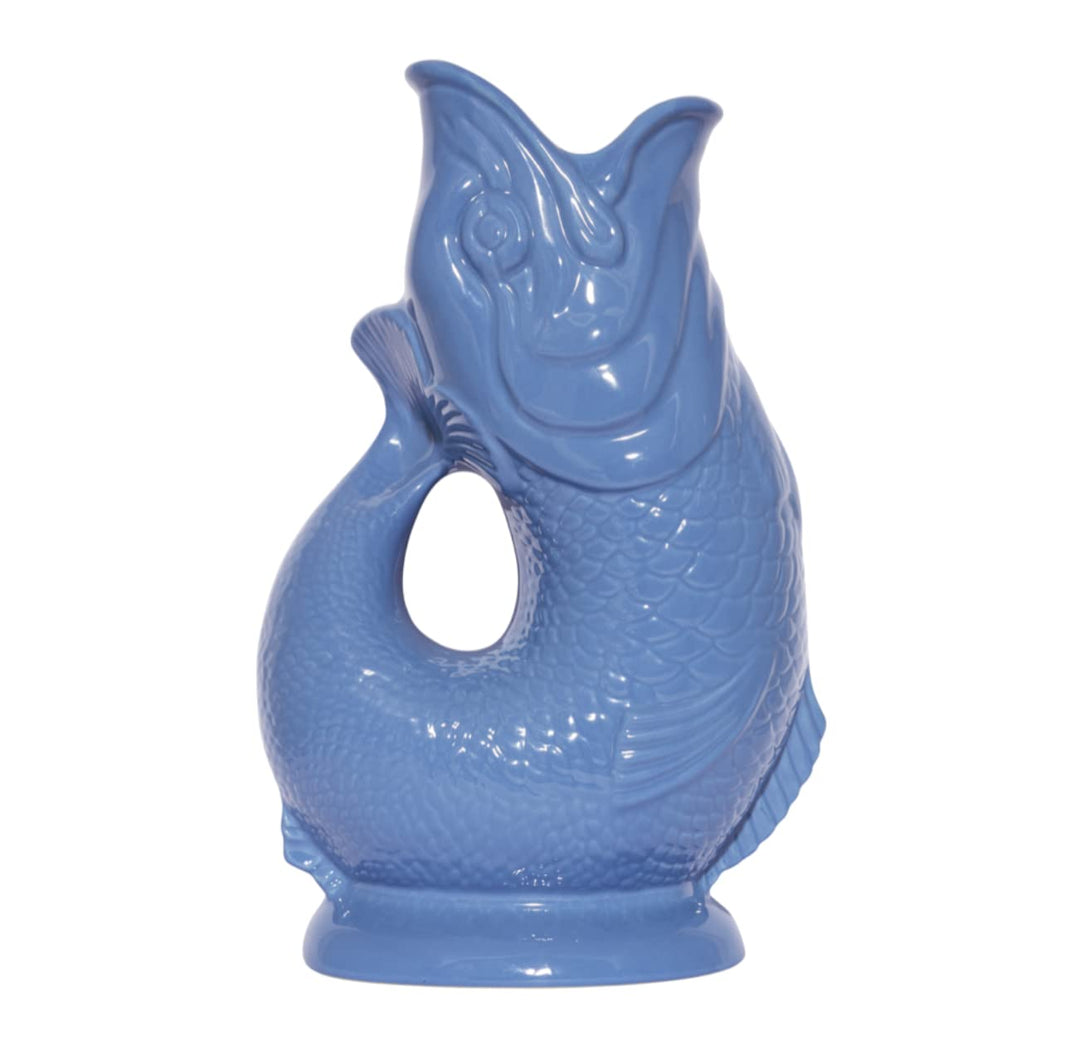 Karaffe Gluggle Jug – das glucksende Original! Fisch Vase Keramikkrug in Fisch-Form | 1,3 L | Sea Bl